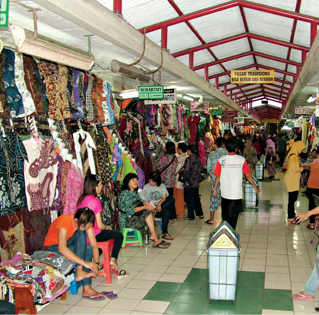 Beringharjo market sells batik clothing as well as jewellery, leather, handicrafts and souvenirs. Beringharjo market sells batik clothing as well as jewellery, leather, handicrafts and souvenirs.